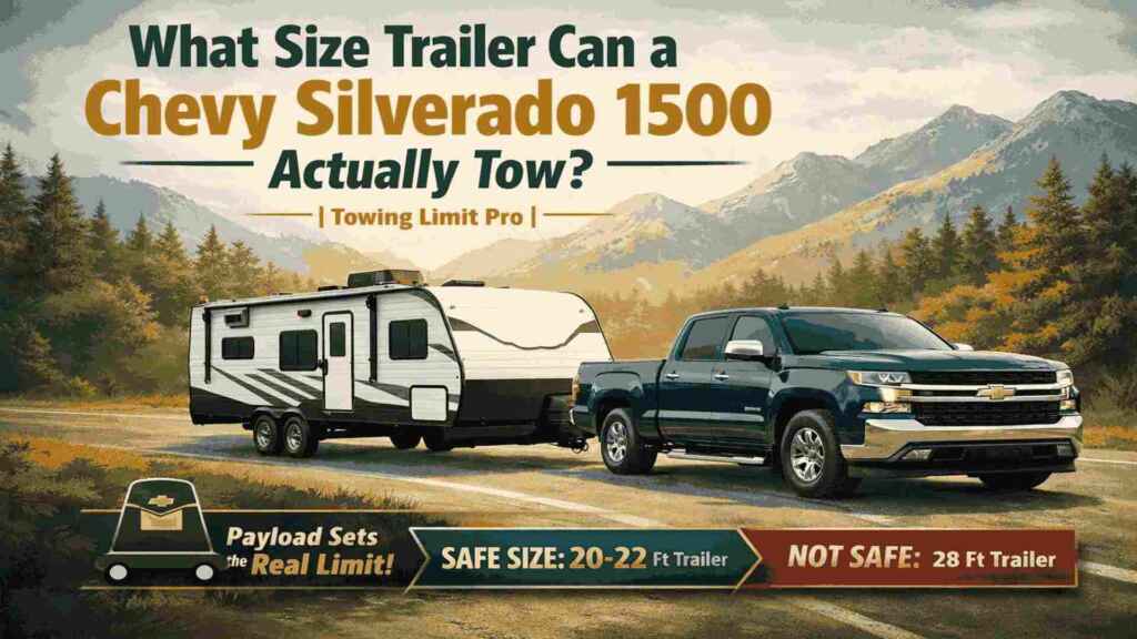 Chevy Silverado 1500 towing a travel trailer: safe size is a 20-22 ft trailer, not a 28 ft trailer