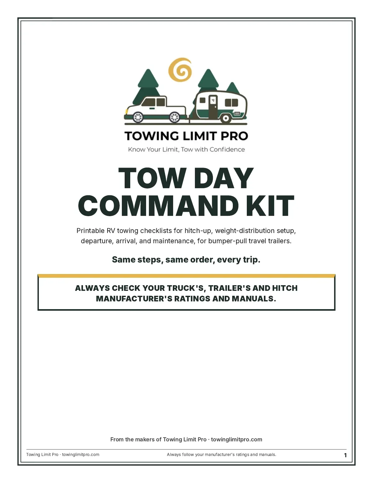Tow Day Command Kit cover page